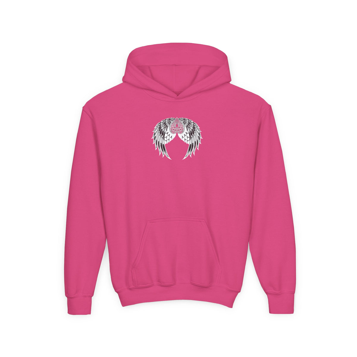 Youth Celtic Heart with Angel Wings Hoodie - Perfect for Nature Lovers