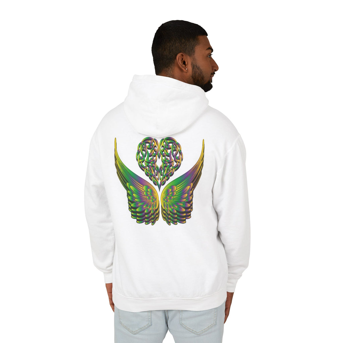Ethereal Heart and Wings Hoodie for Nature Lovers - Lightweight™