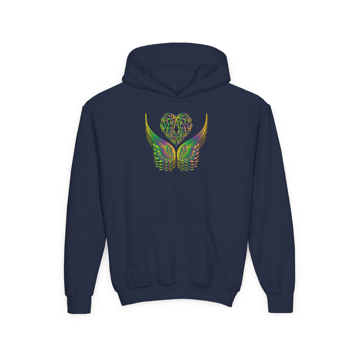 Youth Ethereal Heart and Wings Hoodie - Perfect for Nature Lovers