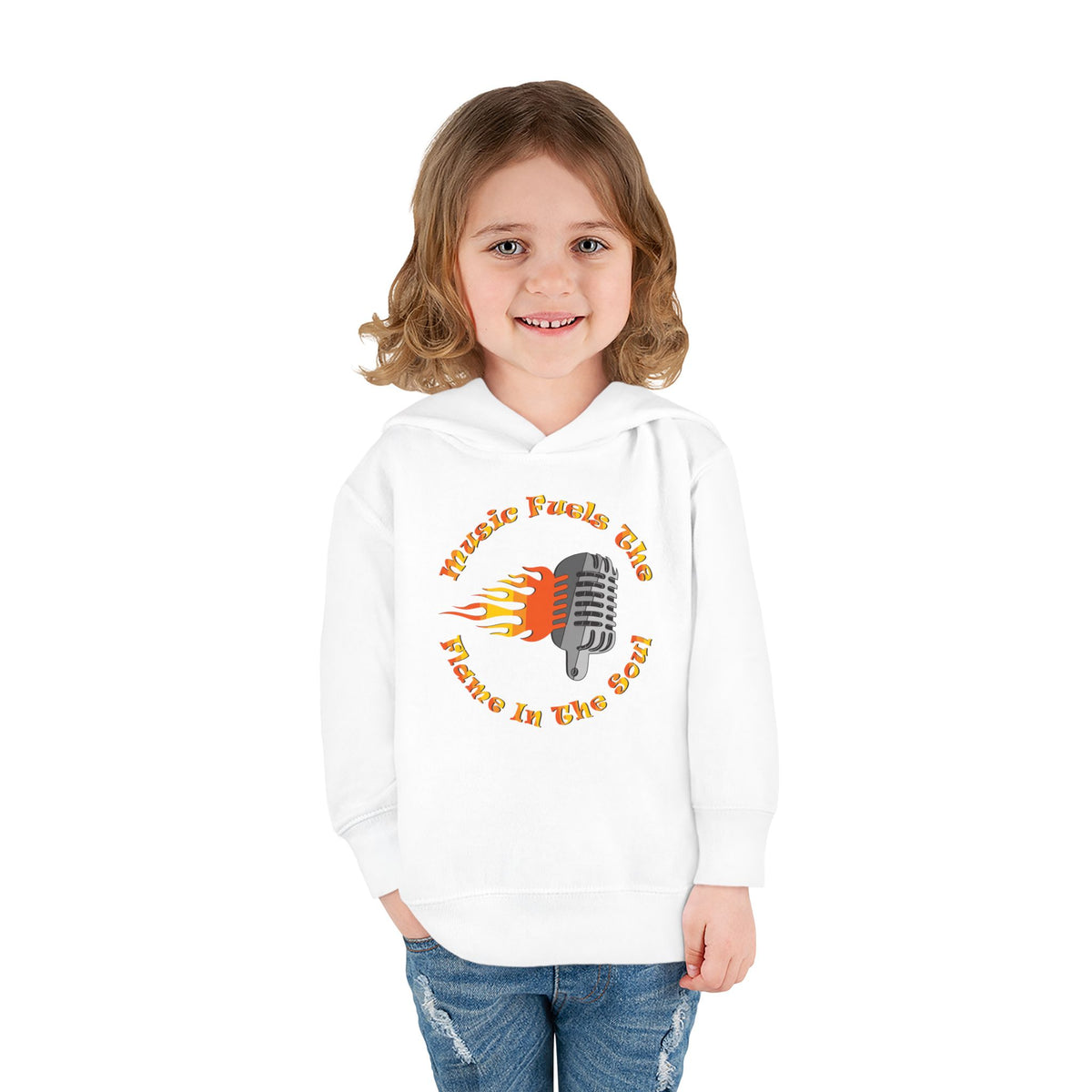 Toddler Retro Microphone Flame Graphic Tee Perfect for Young Musicians