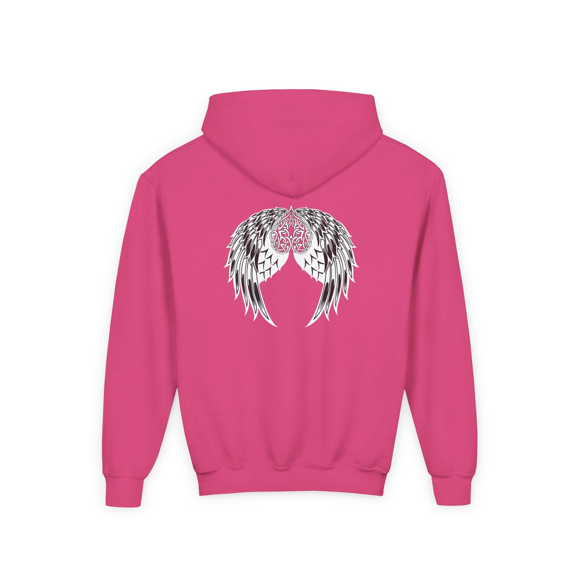 Youth Celtic Heart with Angel Wings Hoodie - Perfect for Nature Lovers