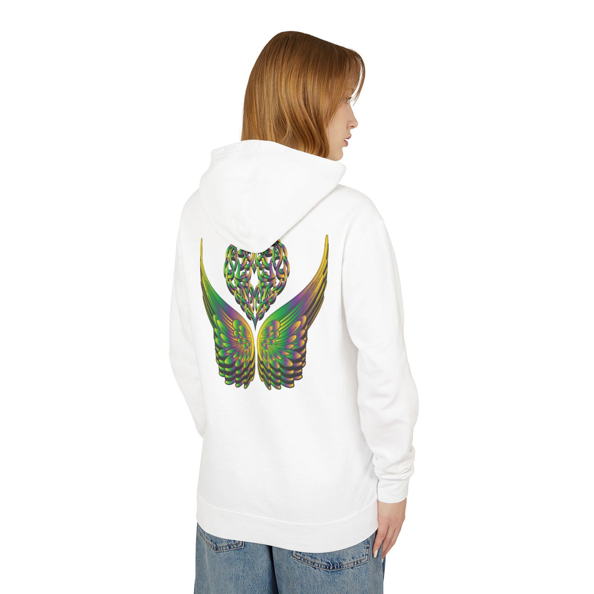 Ethereal Heart and Wings Hoodie for Nature Lovers - Lightweight™