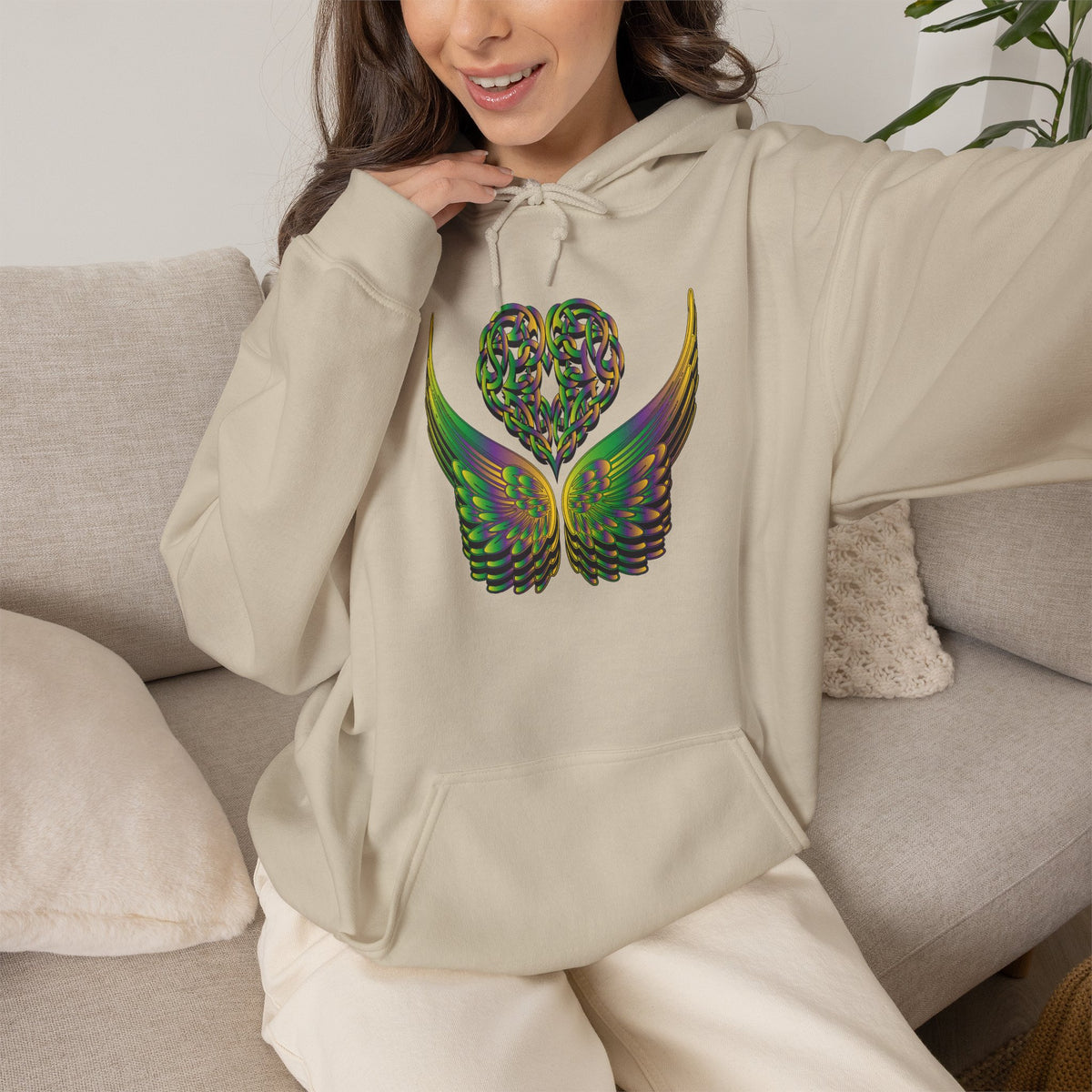 Ethereal Heart and Wings Hoodie - Heavy Blend™