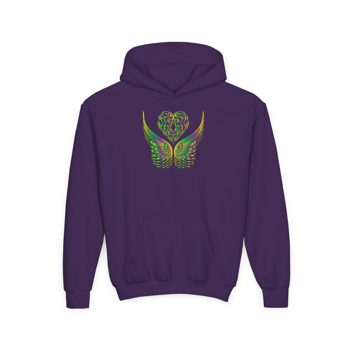 Youth Ethereal Heart and Wings Hoodie - Perfect for Nature Lovers