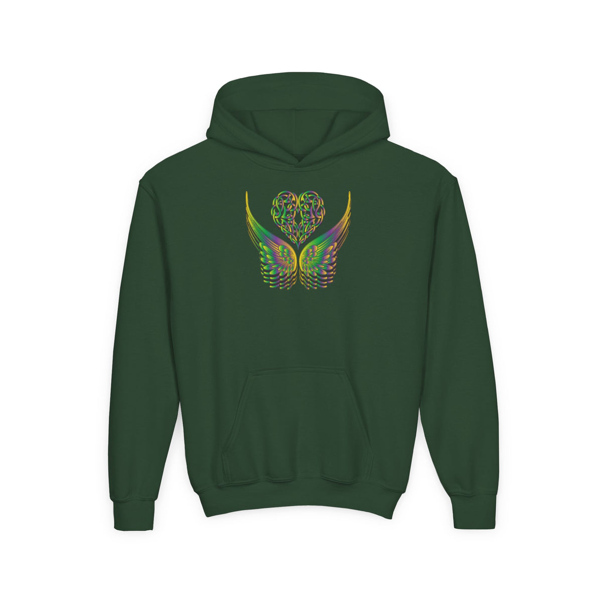 Youth Ethereal Heart and Wings Hoodie - Perfect for Nature Lovers