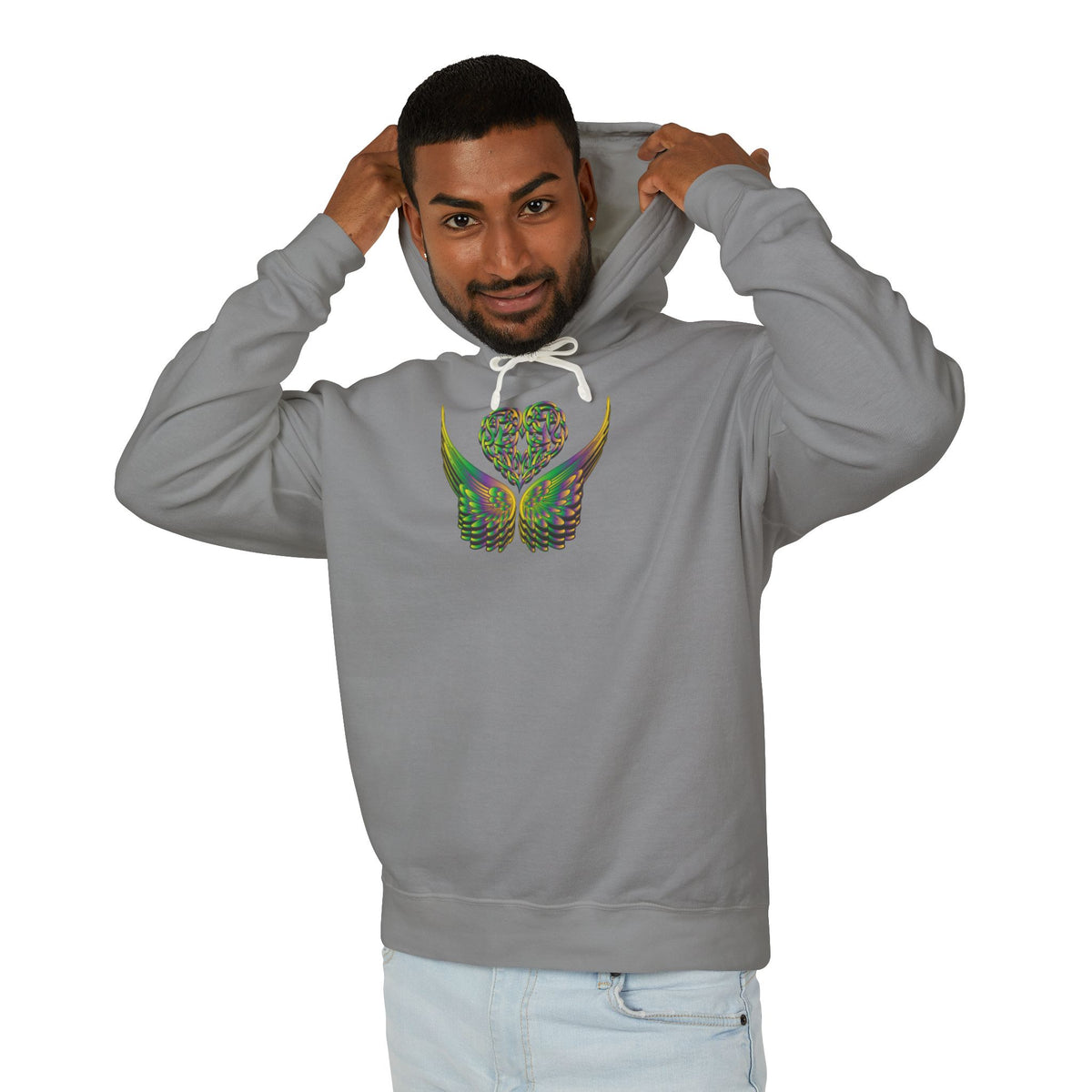 Ethereal Heart and Wings Hoodie for Nature Lovers - Lightweight™