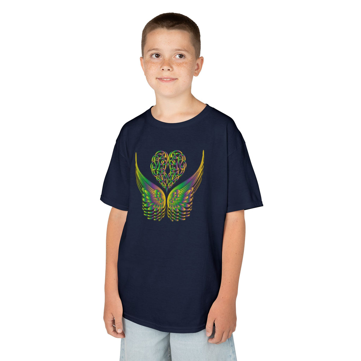 Kids Ethereal Heart and Wings Tee Perfect for Nature Lovers