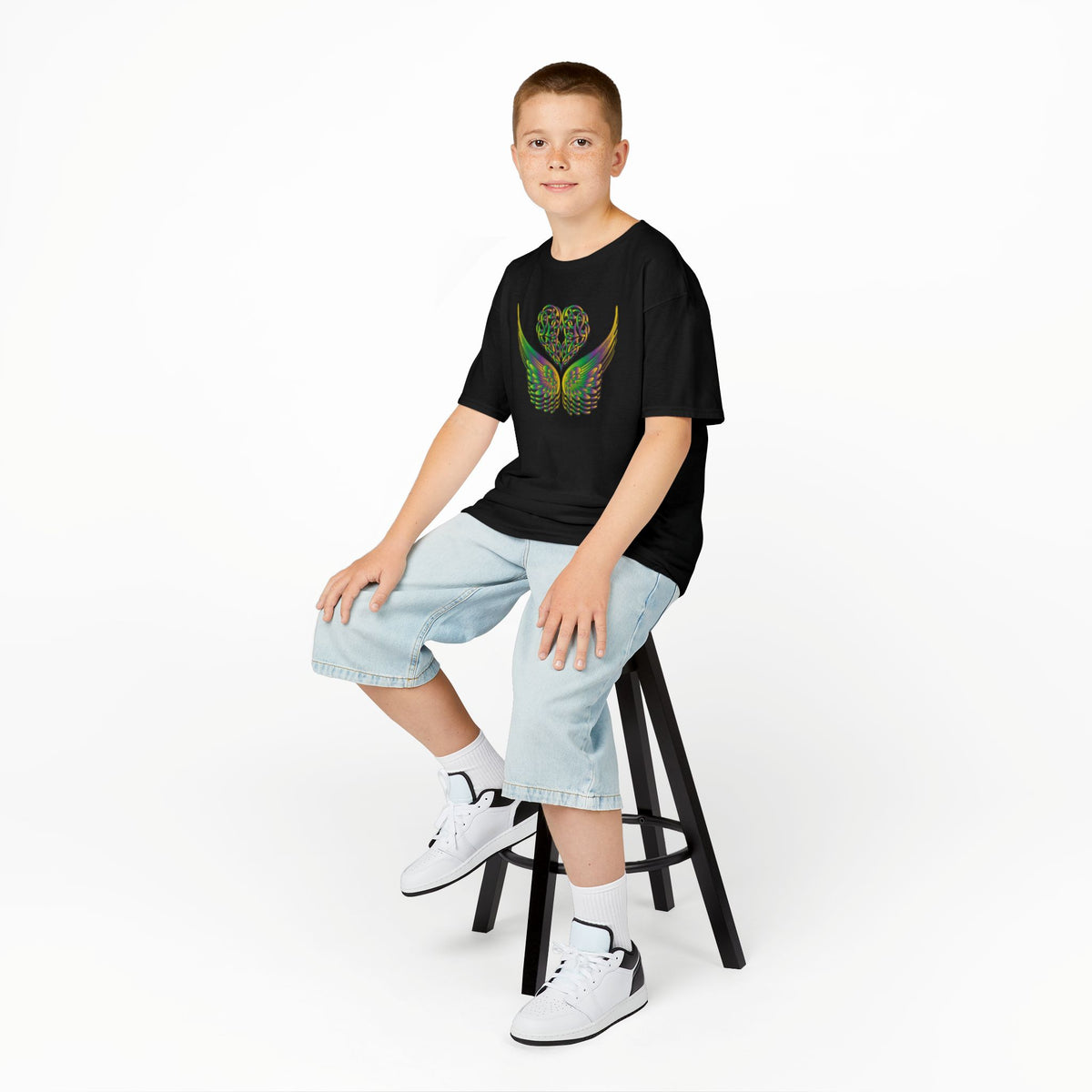 Kids Ethereal Heart and Wings Tee Perfect for Nature Lovers