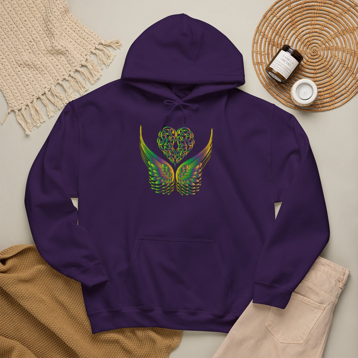 Ethereal Heart and Wings Hoodie - Heavy Blend™
