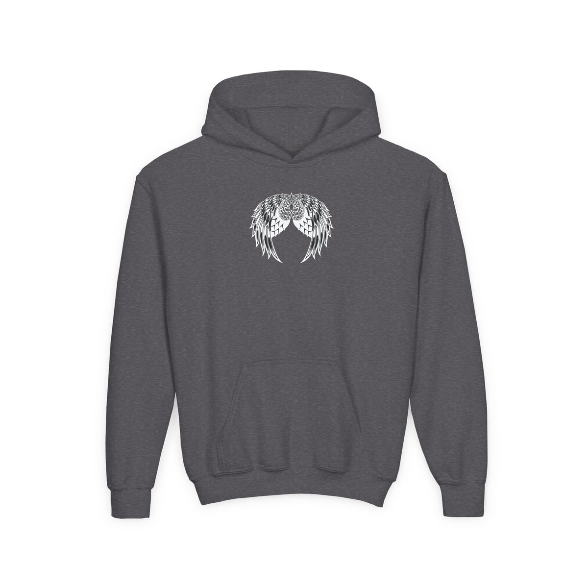 Youth Celtic Heart with Angel Wings Hoodie - Perfect for Nature Lovers