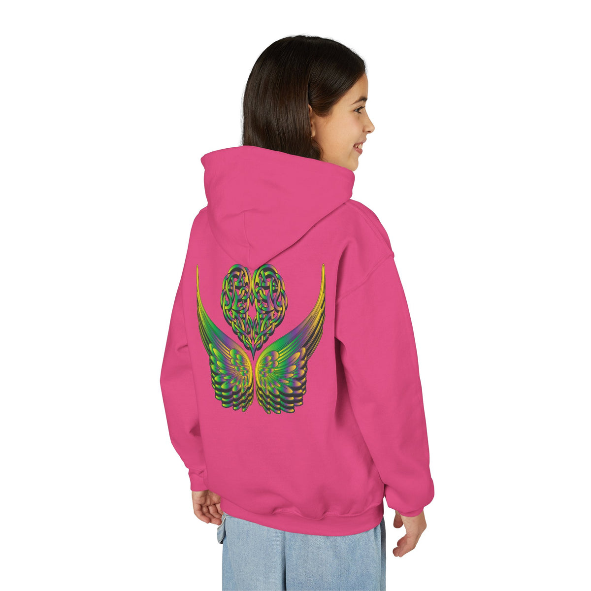 Youth Ethereal Heart and Wings Hoodie - Perfect for Nature Lovers