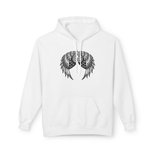 Celtic Heart with Angel Wings Graphic - Medium Weight Hooded Sweatshirt