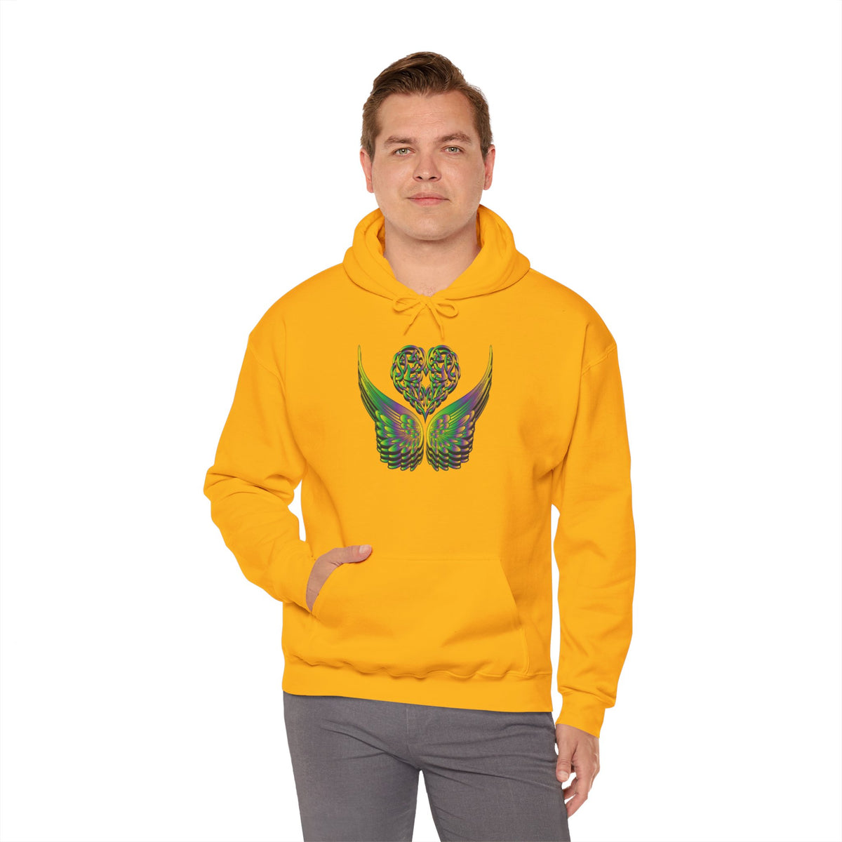 Ethereal Heart and Wings Hoodie - Heavy Blend™