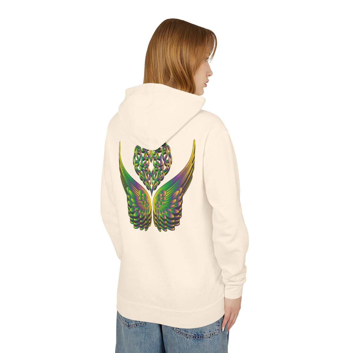Ethereal Heart and Wings Hoodie for Nature Lovers - Lightweight™