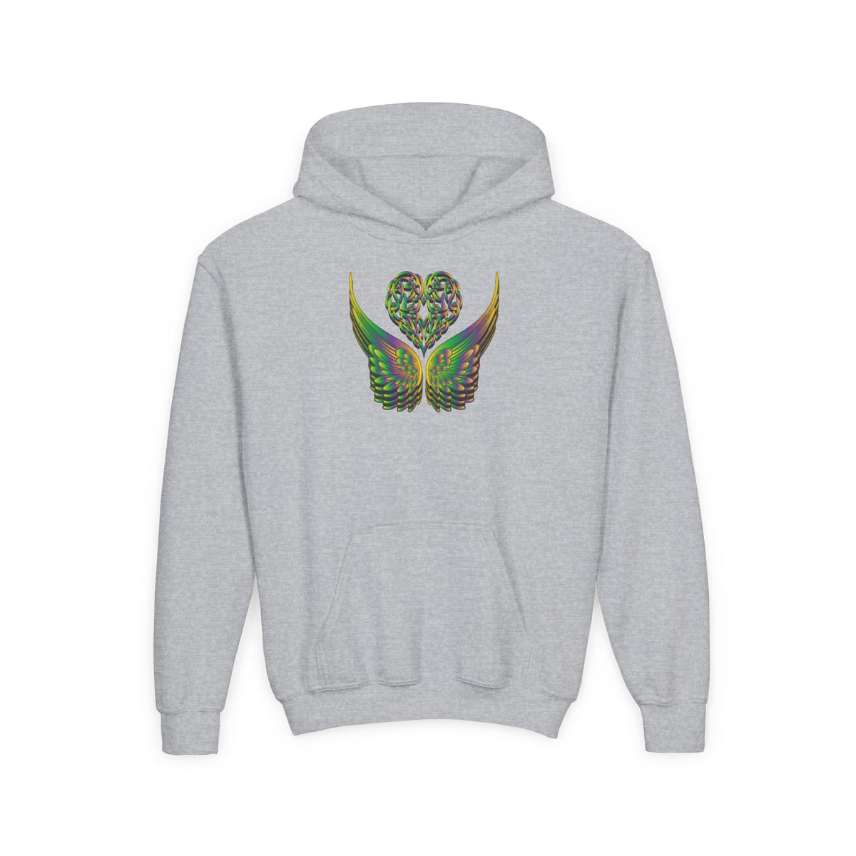 Youth Ethereal Heart and Wings Hoodie - Perfect for Nature Lovers