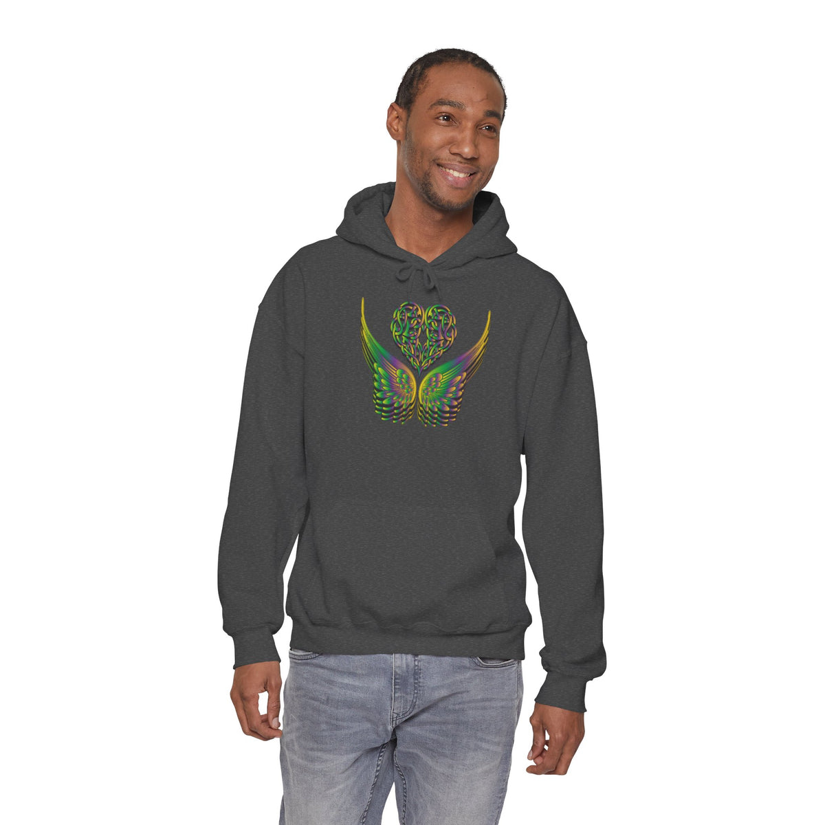Ethereal Heart and Wings Hoodie - Heavy Blend™