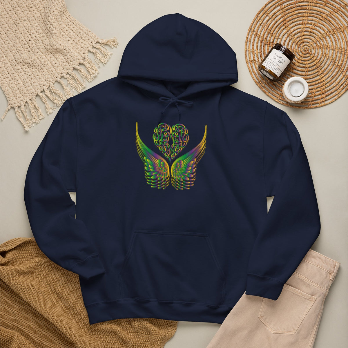 Ethereal Heart and Wings Hoodie - Heavy Blend™