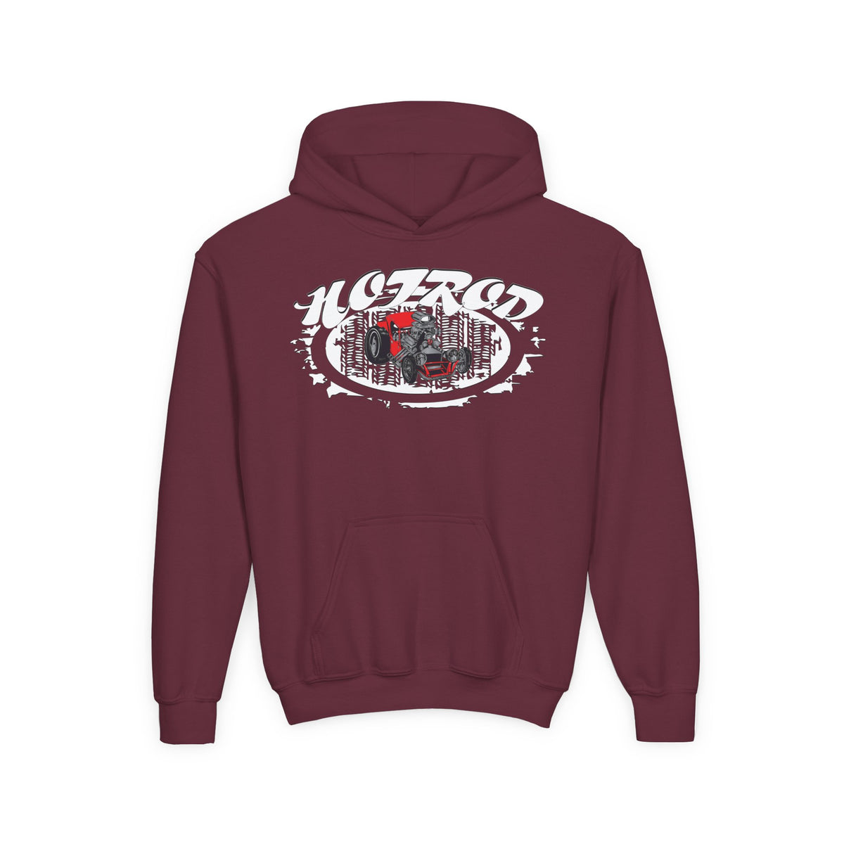 Youth Heavy Blend Hooded Sweatshirt - Hot Rod Graphic Sweatshirt for Car Lovers