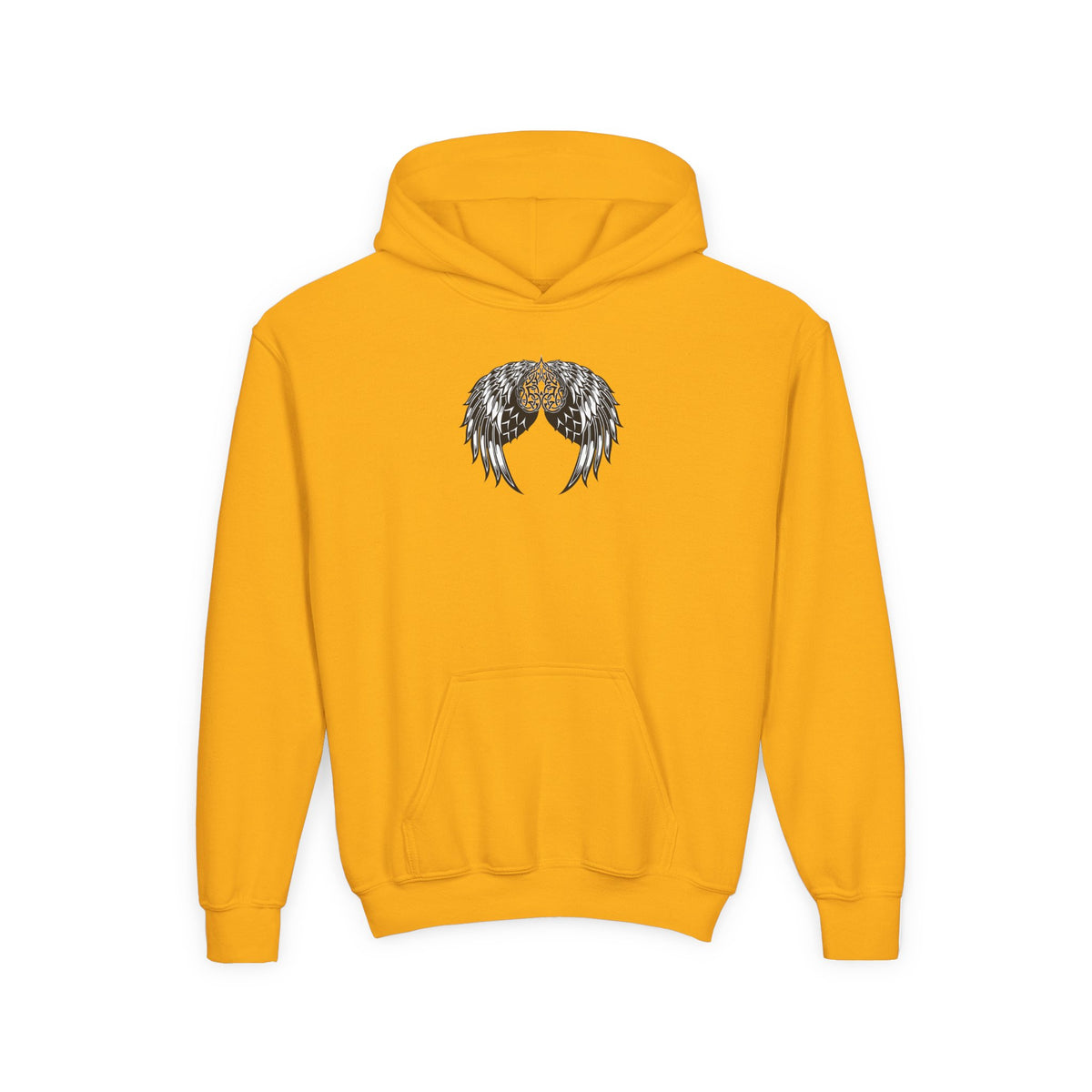 Youth Celtic Heart with Angel Wings Hoodie - Perfect for Nature Lovers