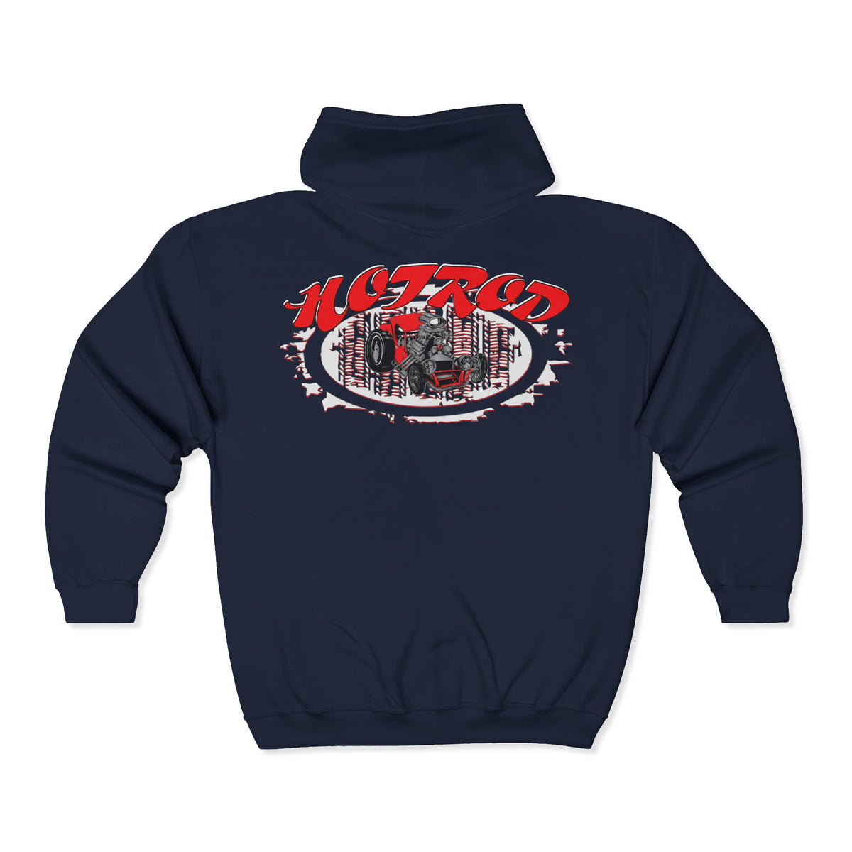 Retro Hotrod Hoodie for Classic Car Enthusiasts - Heavy Blend Full Zip Sweatshirt