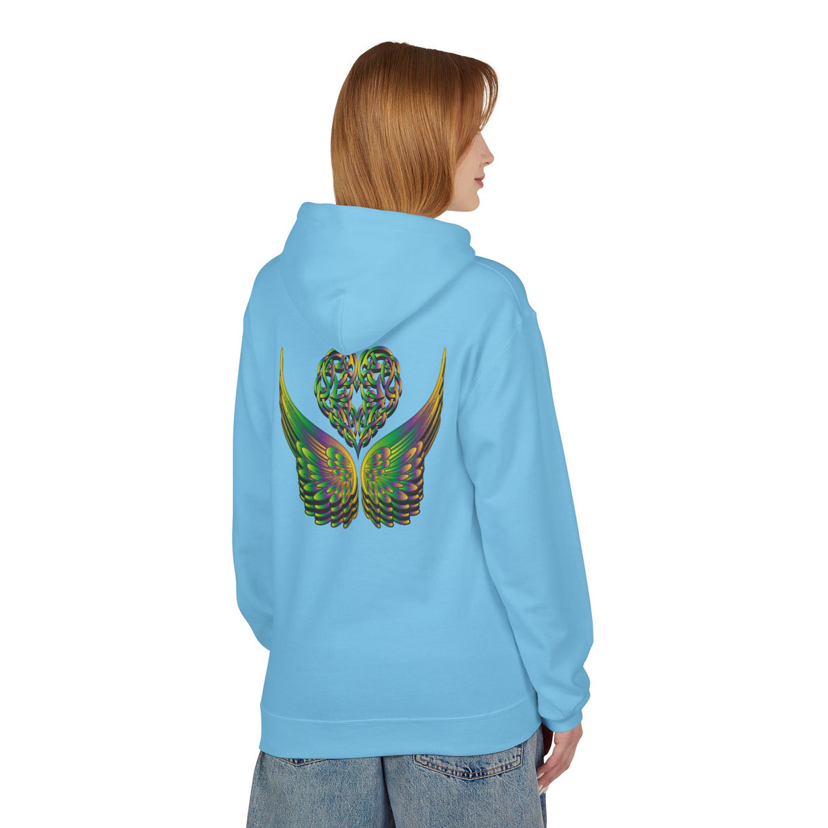 Ethereal Heart & Wings Design - Unisex Softstyle Fleece for All Occasions