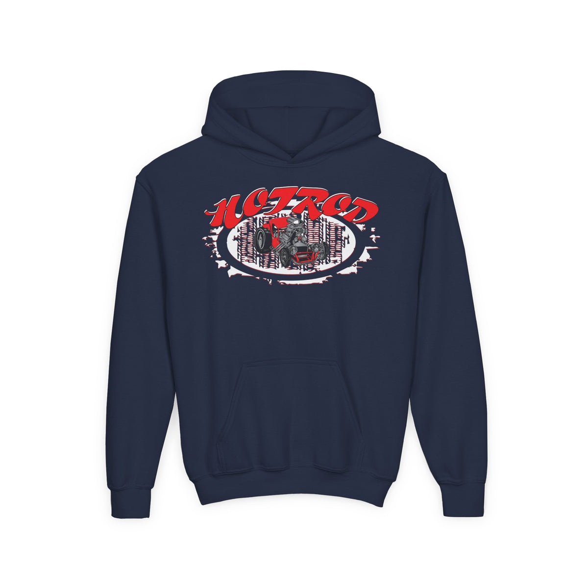 Youth Heavy Blend Hooded Sweatshirt - Hot Rod Graphic Sweatshirt for Car Lovers