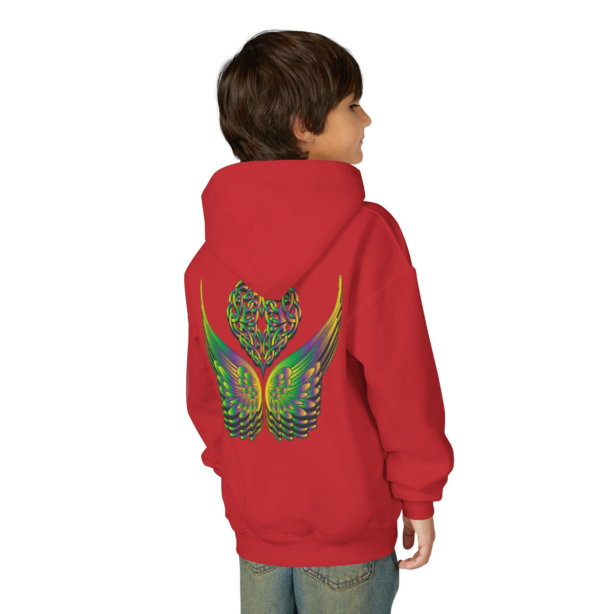Youth Ethereal Heart and Wings Hoodie - Perfect for Nature Lovers