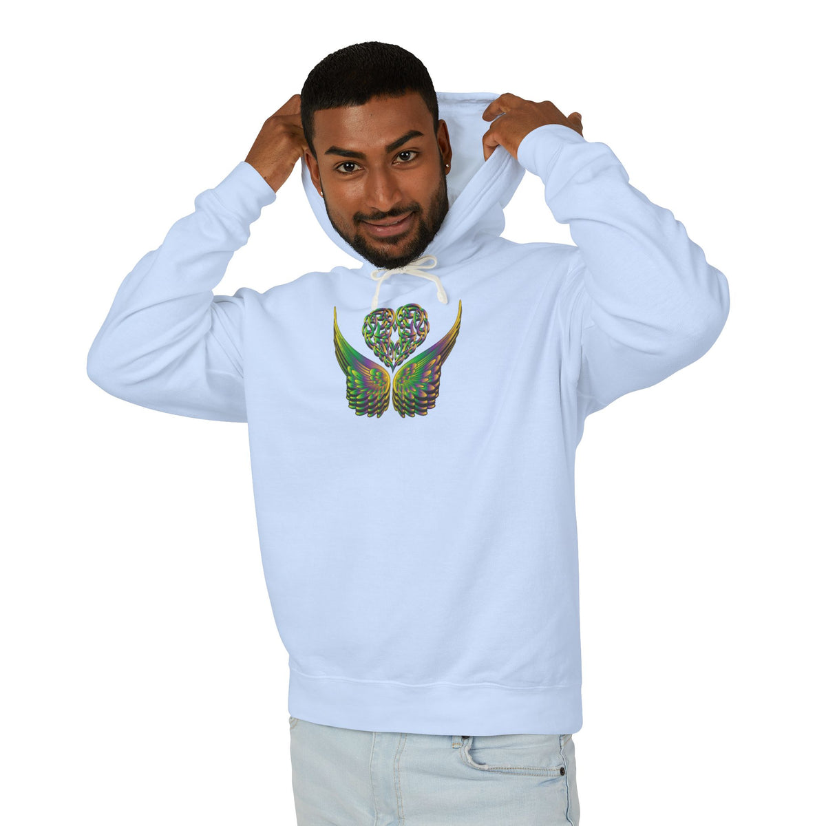 Ethereal Heart and Wings Hoodie for Nature Lovers - Lightweight™