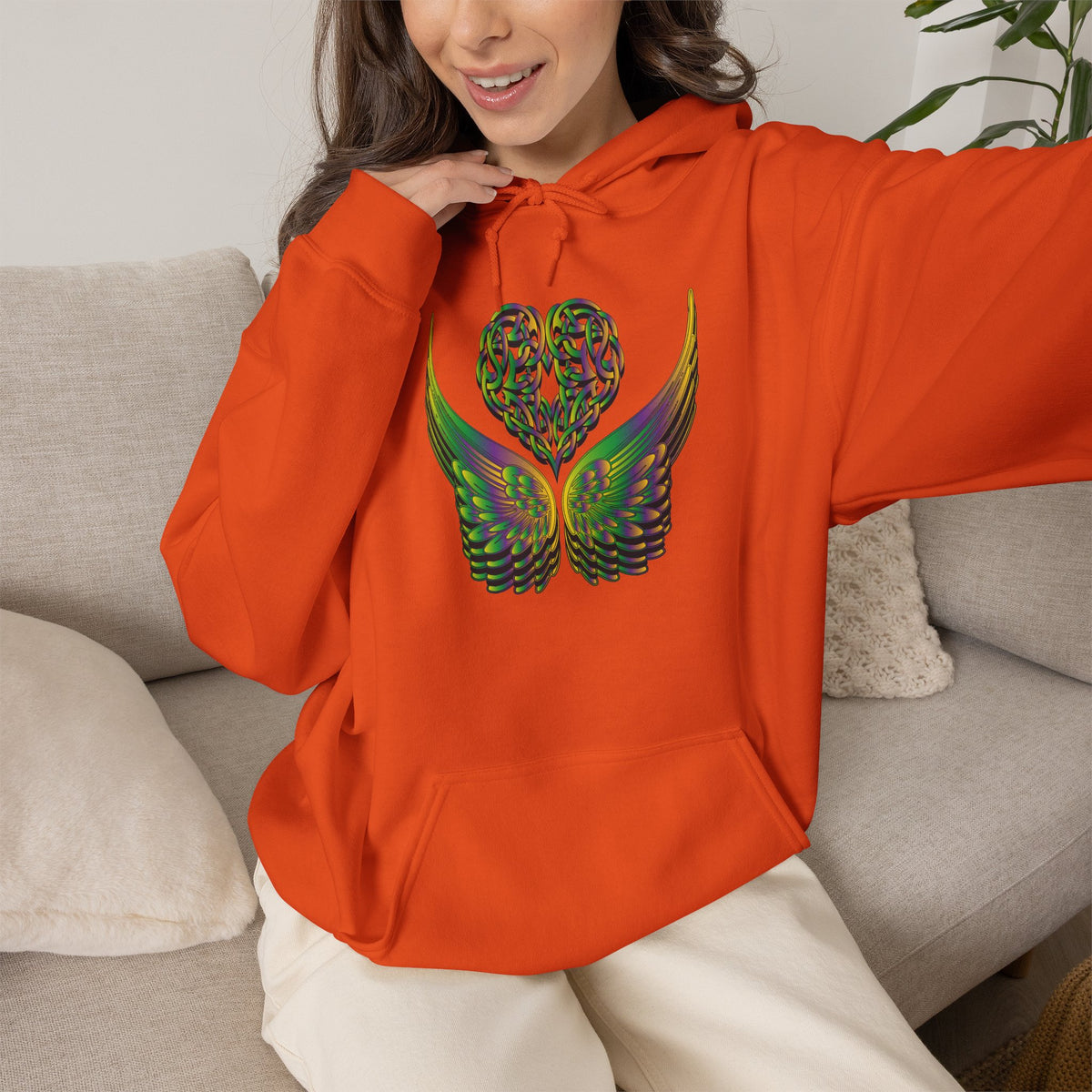 Ethereal Heart and Wings Hoodie - Heavy Blend™