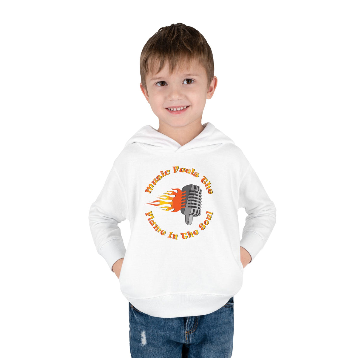 Toddler Retro Microphone Flame Graphic Tee Perfect for Young Musicians