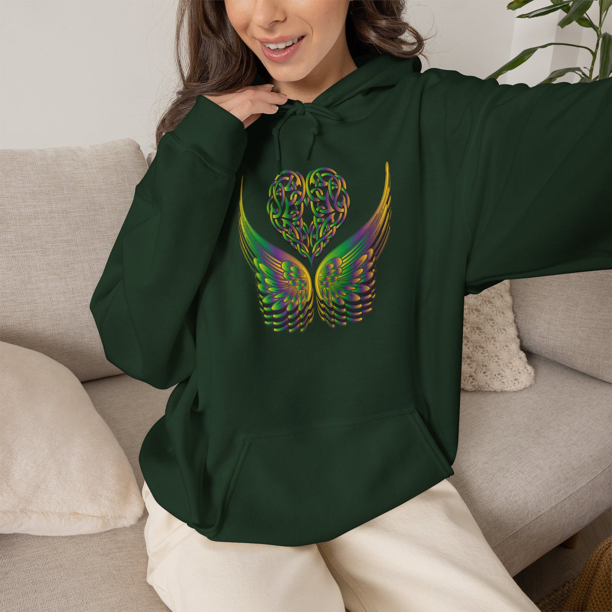 Ethereal Heart and Wings Hoodie - Heavy Blend™