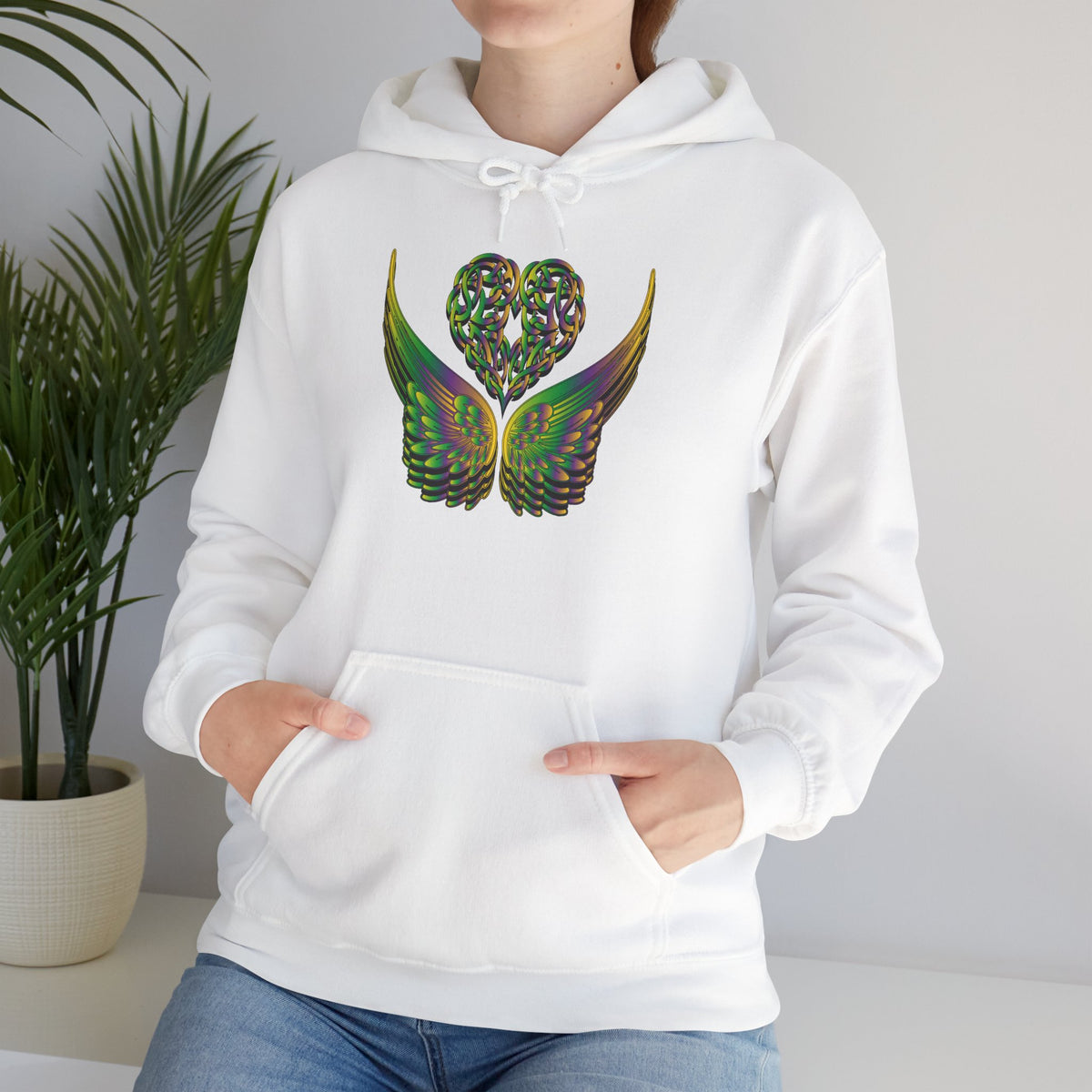 Ethereal Heart and Wings Hoodie - Heavy Blend™