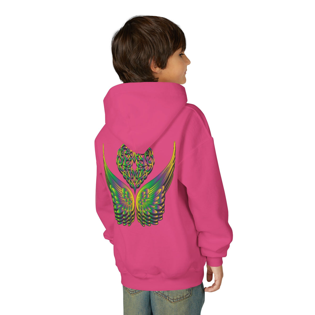 Youth Ethereal Heart and Wings Hoodie - Perfect for Nature Lovers