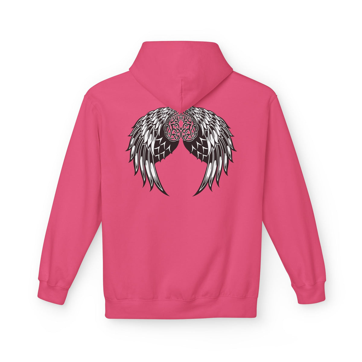 Celtic Heart with Angel Wings Graphic - Medium Weight Hooded Sweatshirt