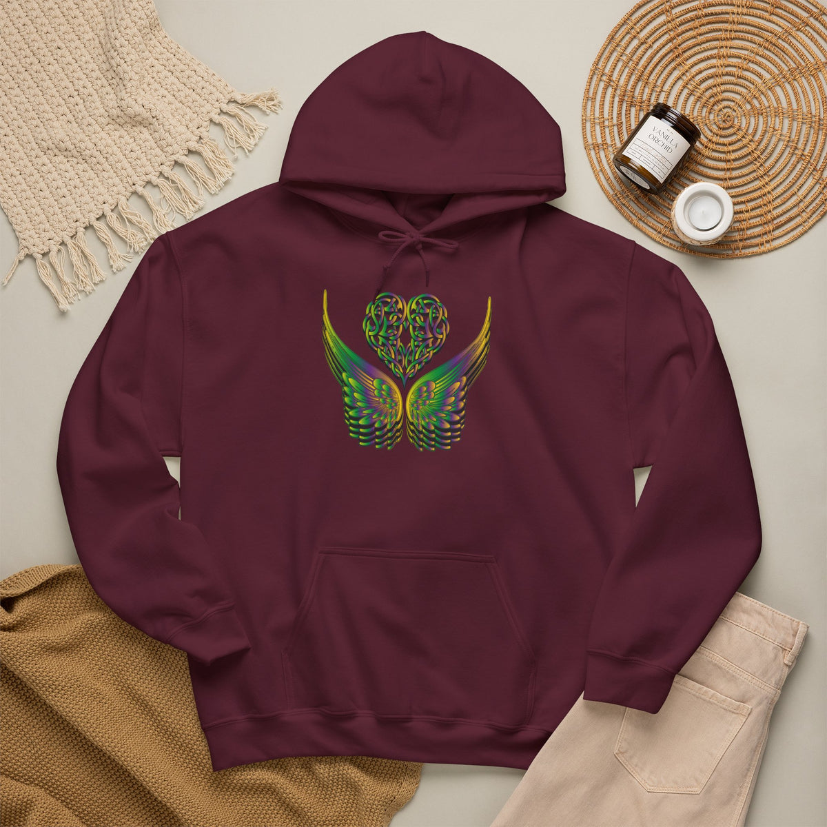 Ethereal Heart and Wings Hoodie - Heavy Blend™