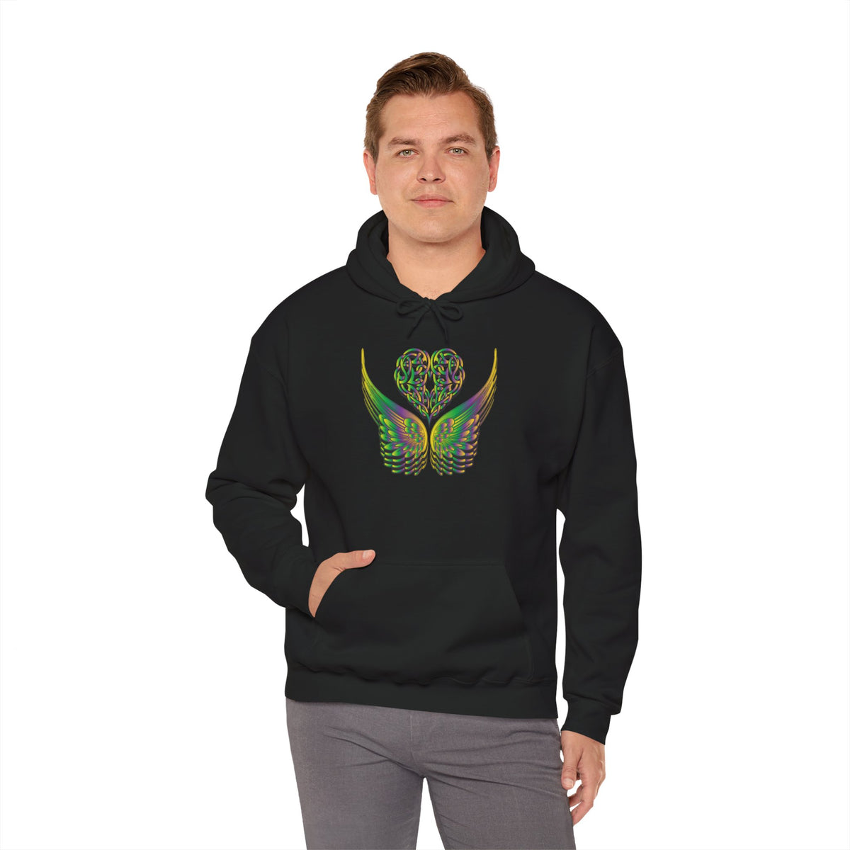 Ethereal Heart and Wings Hoodie - Heavy Blend™