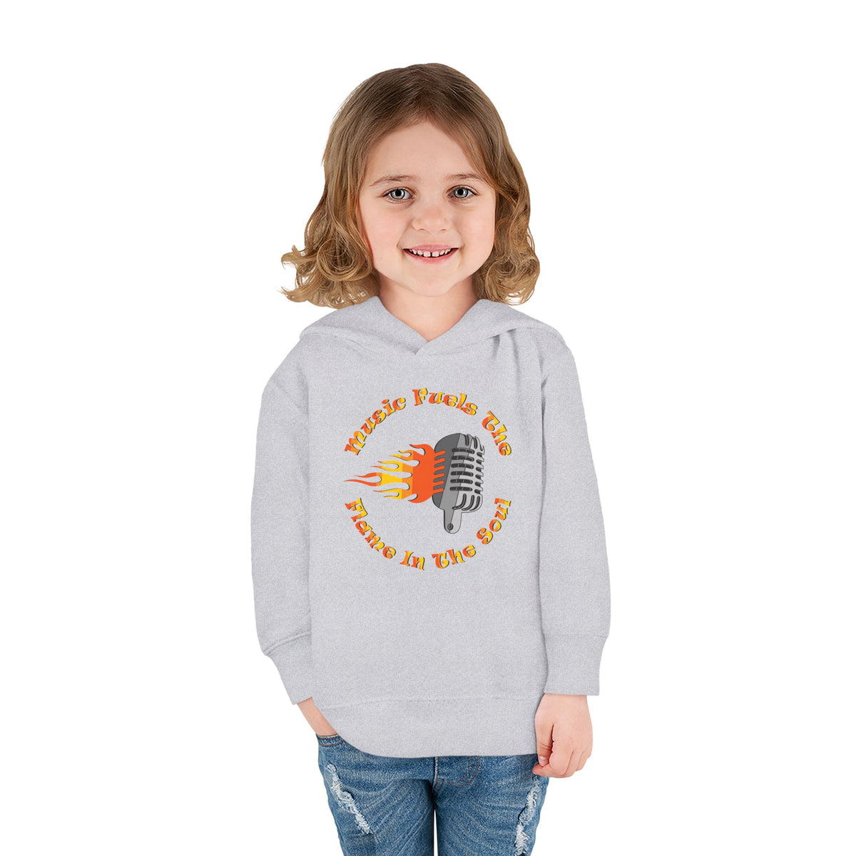 Toddler Retro Microphone Flame Graphic Tee Perfect for Young Musicians