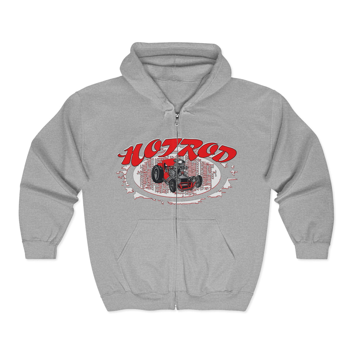 Retro Hotrod Hoodie for Classic Car Enthusiasts - Heavy Blend Full Zip Sweatshirt