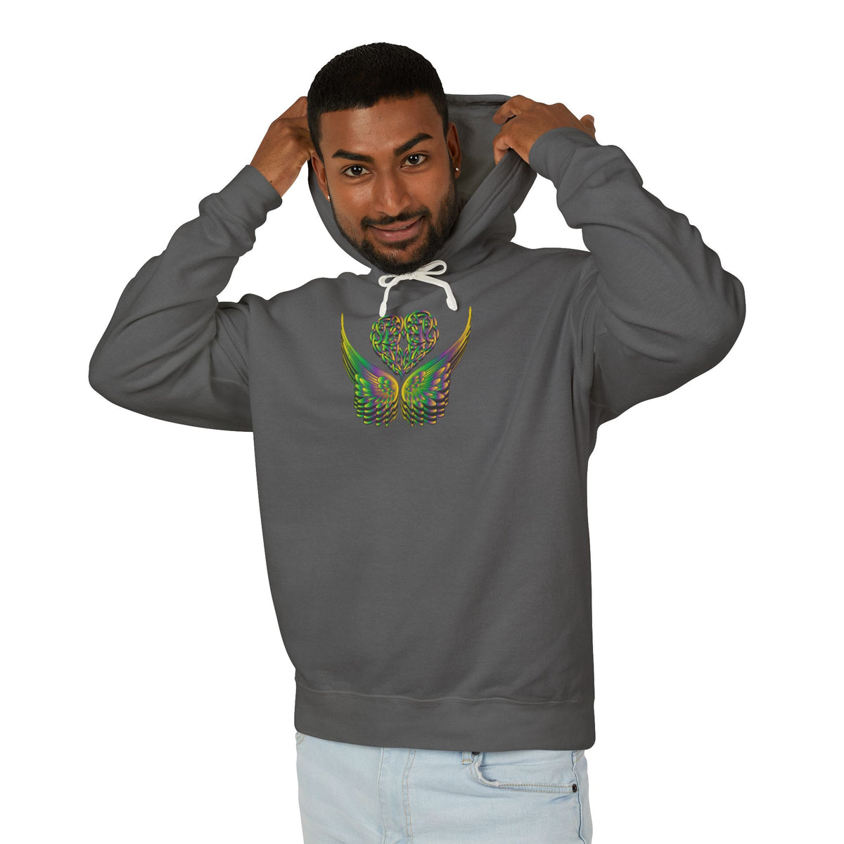 Ethereal Heart and Wings Hoodie for Nature Lovers - Lightweight™