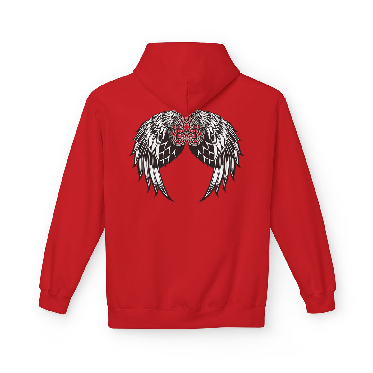 Celtic Heart with Angel Wings Graphic - Medium Weight Hooded Sweatshirt