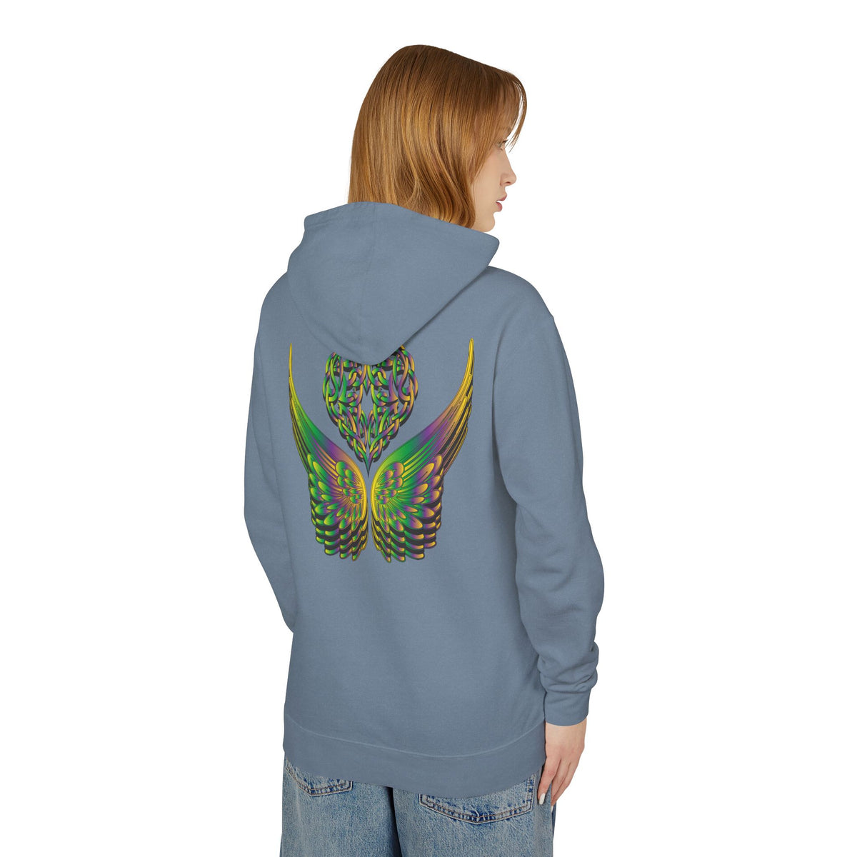 Ethereal Heart and Wings Hoodie for Nature Lovers - Lightweight™