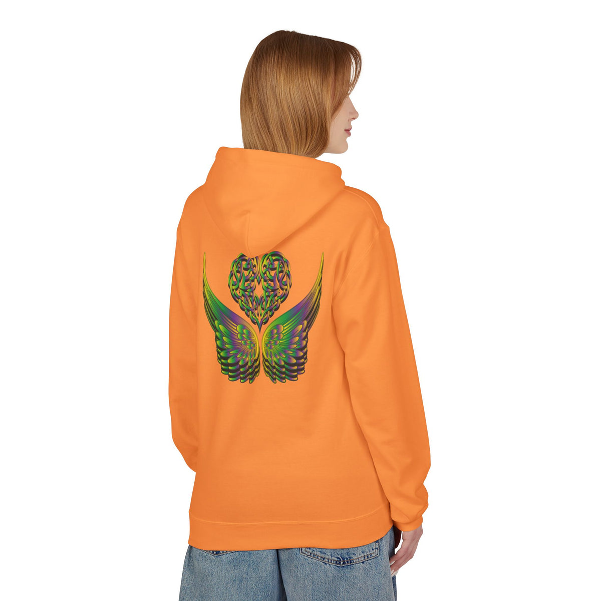 Ethereal Heart & Wings Design - Unisex Softstyle Fleece for All Occasions