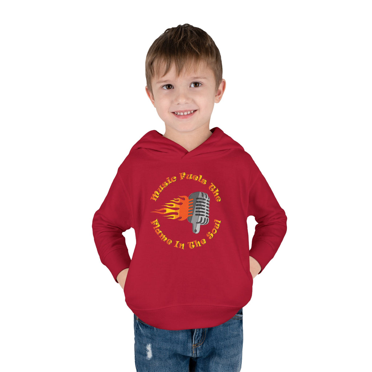 Toddler Retro Microphone Flame Graphic Tee Perfect for Young Musicians