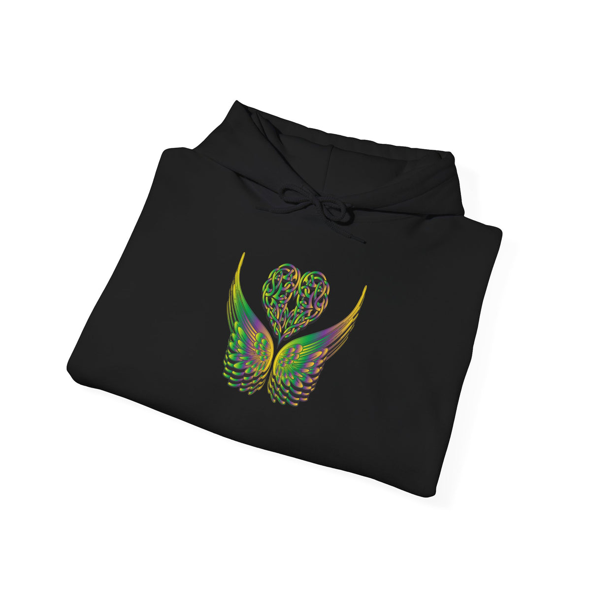 Ethereal Heart and Wings Hoodie for Nature Lovers - Heavy Blend™