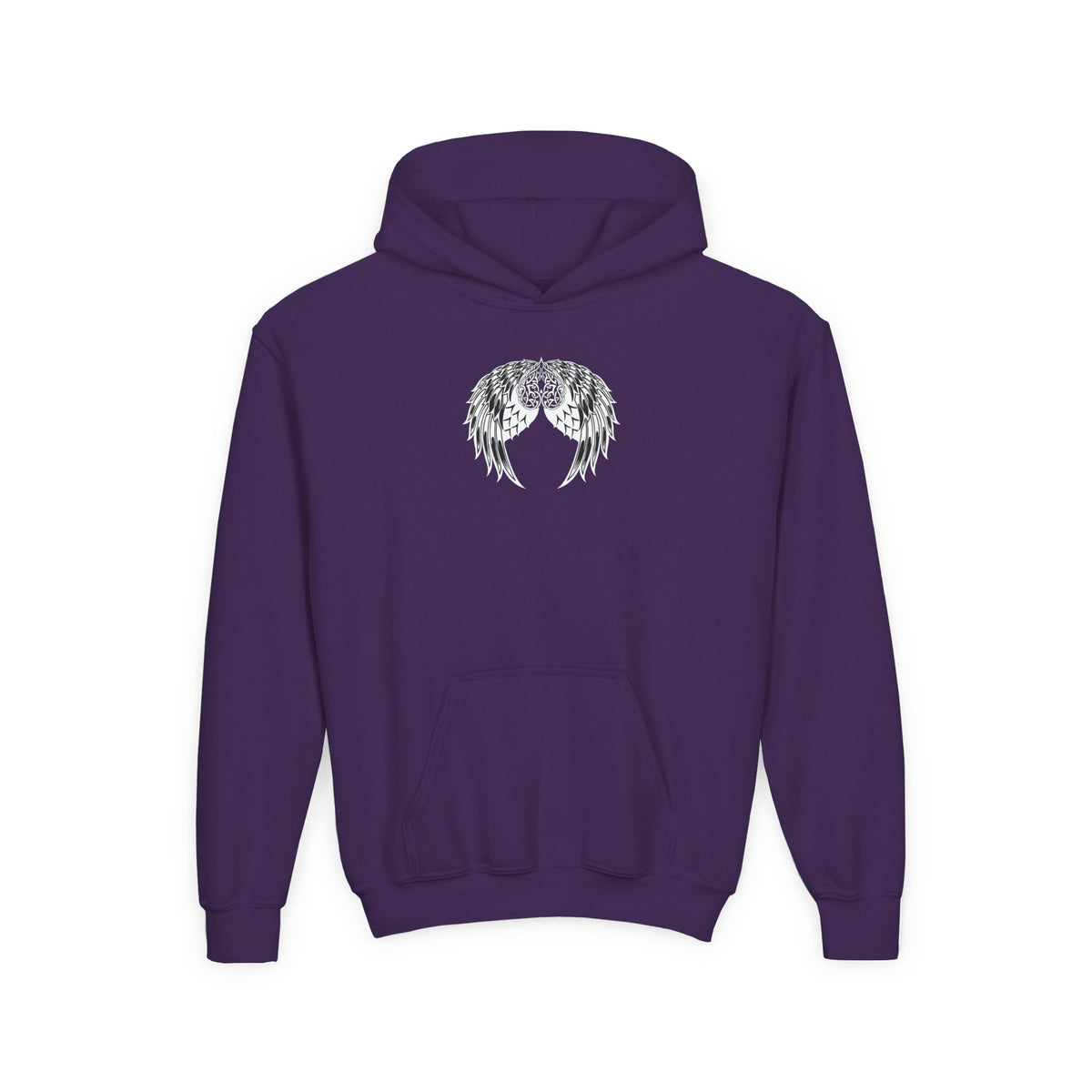 Youth Celtic Heart with Angel Wings Hoodie - Perfect for Nature Lovers