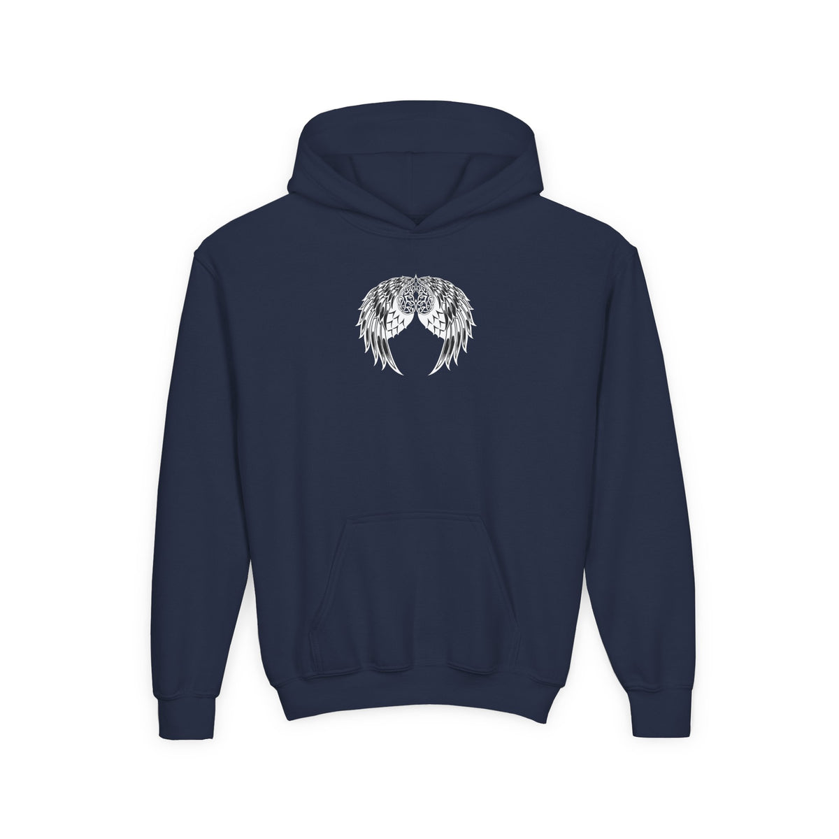 Youth Celtic Heart with Angel Wings Hoodie - Perfect for Nature Lovers