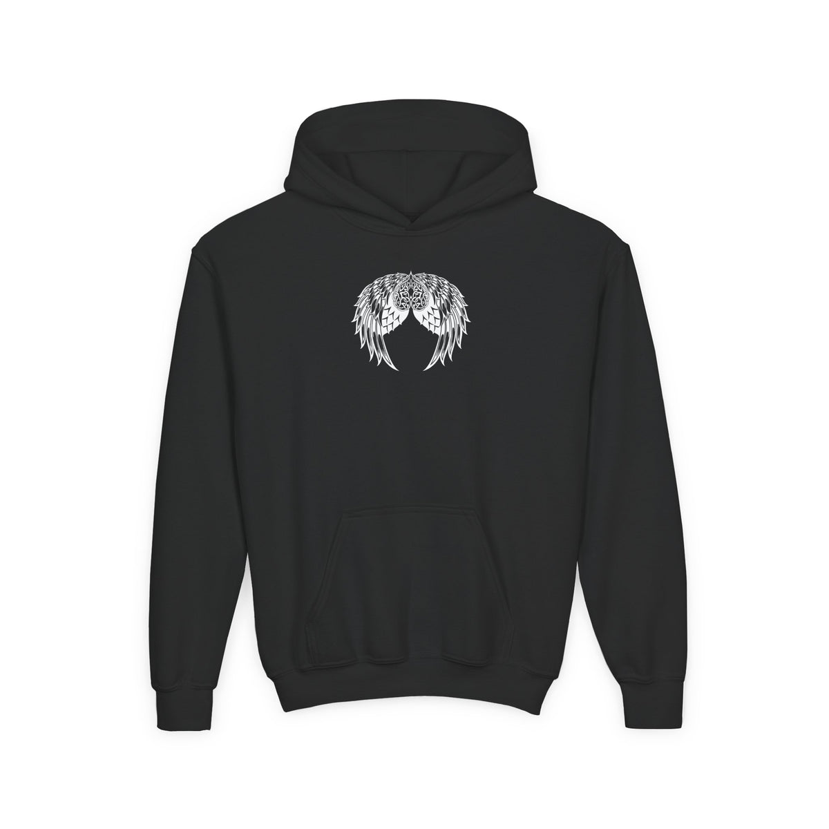Youth Celtic Heart with Angel Wings Hoodie - Perfect for Nature Lovers