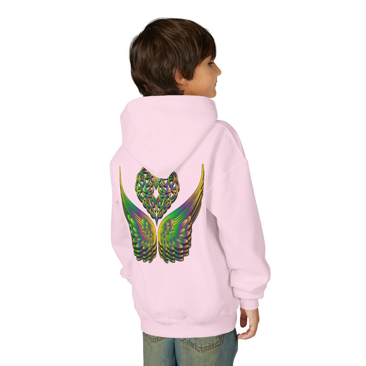 Youth Ethereal Heart and Wings Hoodie - Perfect for Nature Lovers