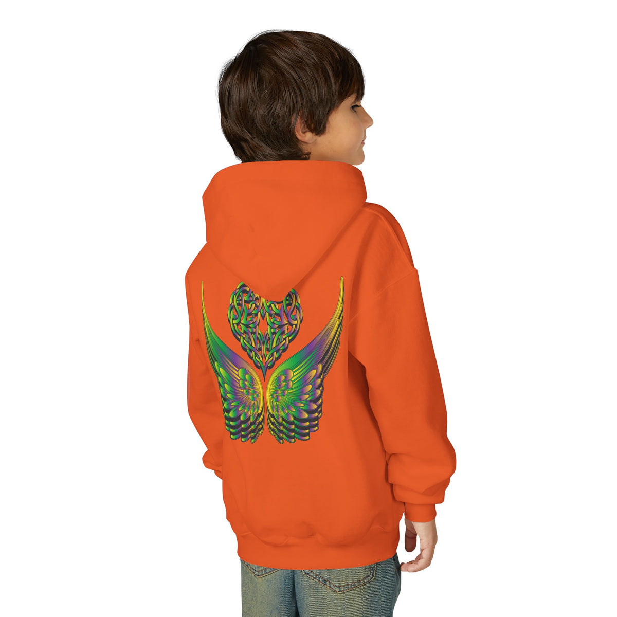 Youth Ethereal Heart and Wings Hoodie - Perfect for Nature Lovers