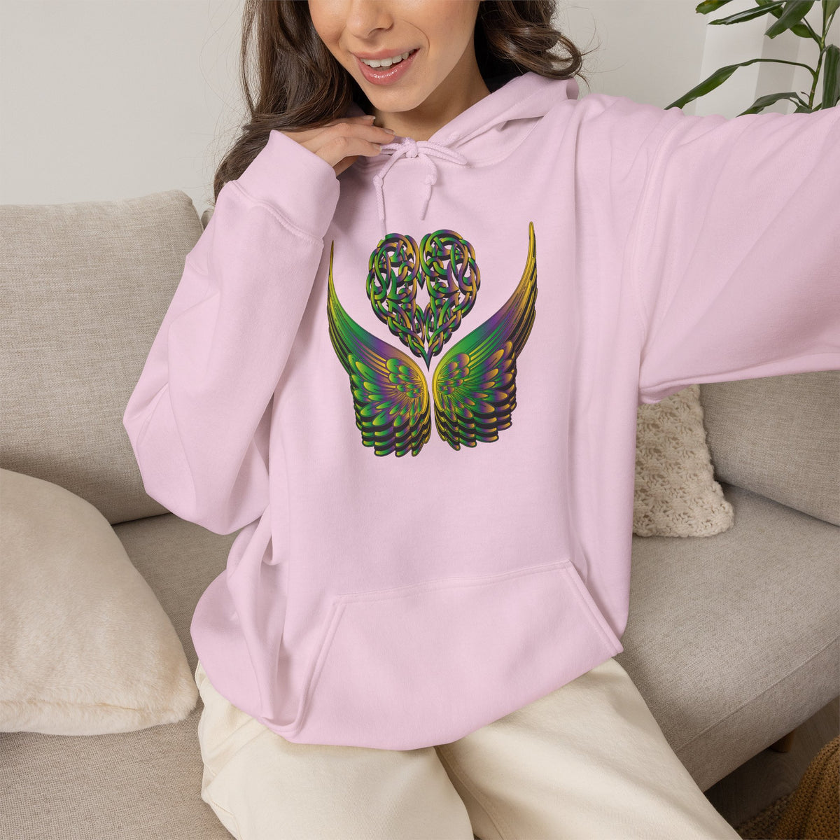 Ethereal Heart and Wings Hoodie - Heavy Blend™